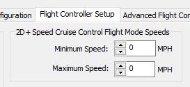 13.3.2 GUI Setup Each of the above settings is also available on the Flight Controller Setup and Safety/Nav Setup tabs in the GUI, as shown below: 13.