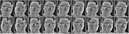 Fig 4 shows fused images generated from CCD and IR images for one subject from the figure it is clear that the visual information from both the spectrum is present in fused images.