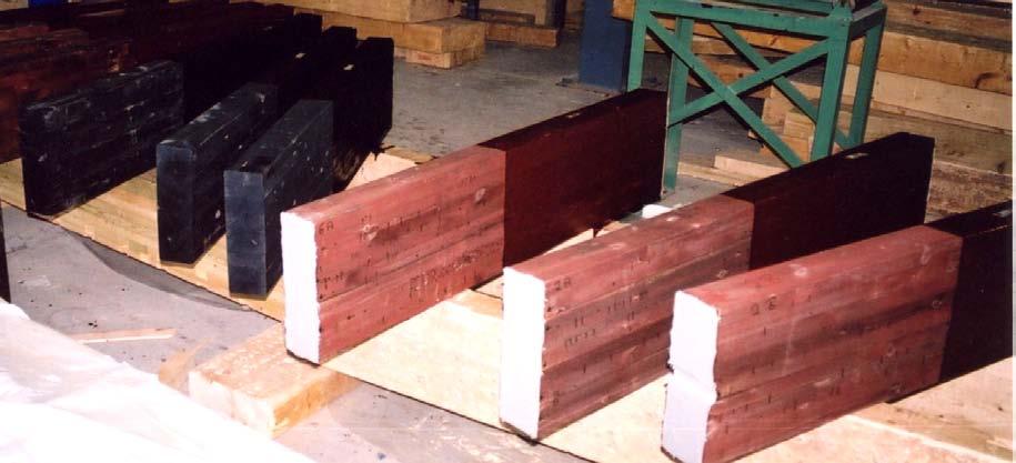 4 Enlarged section of beam 10B with markings The right side of the remaining shorter beams received a fresh surface treatment, except