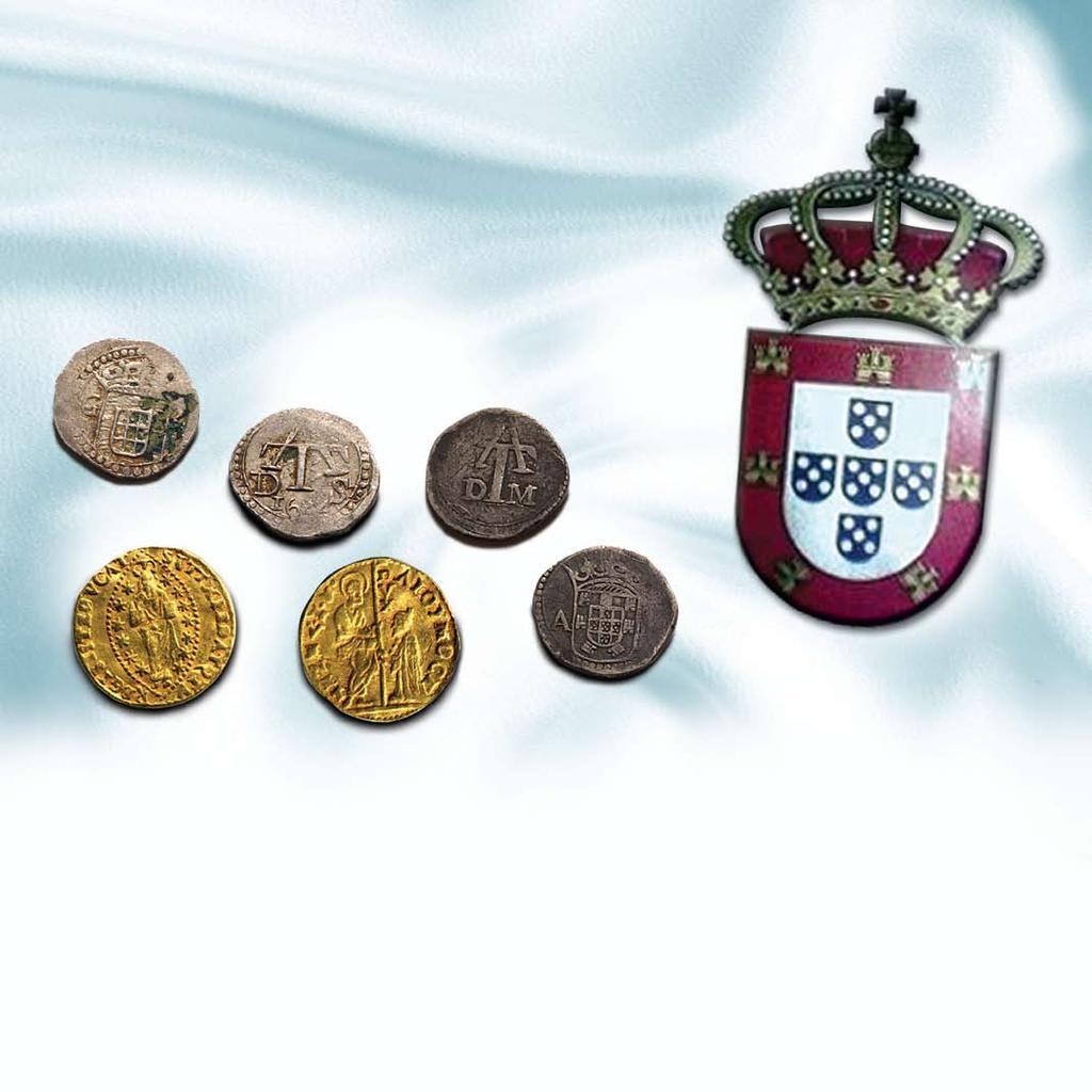 Tanga and Vilisiyanu Kasi Late Portugese Era (17th Century AD) Silver Tanga with court of arms of Portugal.