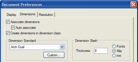 Adjusting dimension preferences Next, you verify or adjust dimension creation and precision preferences. 10. Right-click a blank area and select Document Preferences.