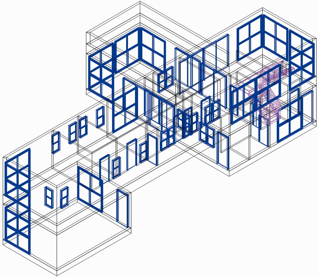 Notice that the saved view does not show objects on the second floor, as shown. 19. In the Navigation palette, right-click the Unified Isometric saved view and select Edit.