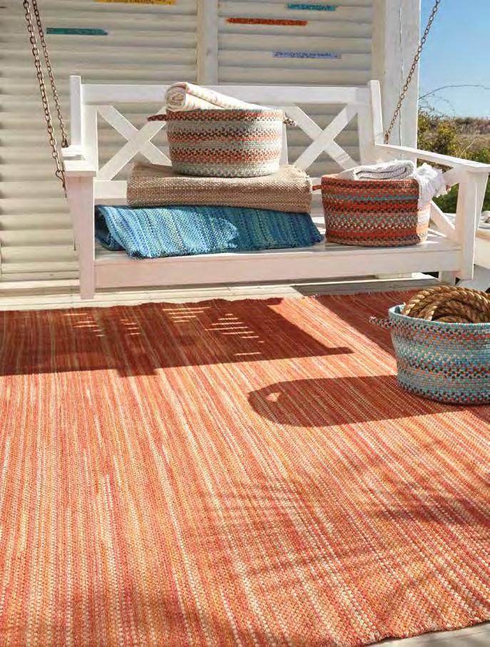 RUGS PICTURED TOP TO BOTTOM / COLOR HARMONY 700 desert #0406, COLOR HARMONY 420 sea breeze blue #0406, COLOR HARMONY 800 sunset #0406