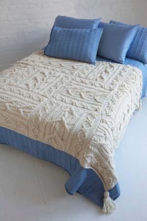 Aran style cable afghan is sure to impress.