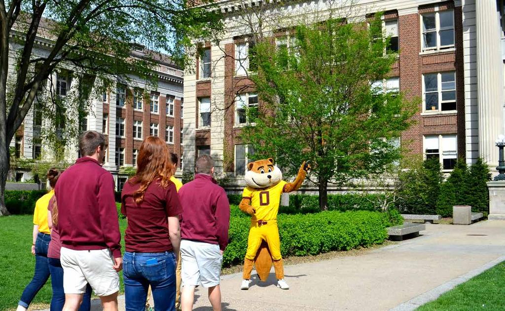 VISIT CAMPUS On a U of M campus visit, you never know who your tour guide may be!