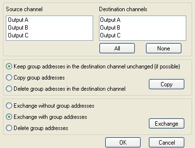 ABB i-bus KNX 3.1.2.2 Functional overview At the top right you will see the source channel selection window for marking the source channel.