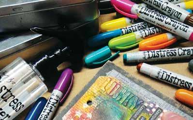 infused with your art. DISTRESS CRAYONS Distress Crayons are formulated to achieve vibrant coloring effects on porous surfaces for mixed media.