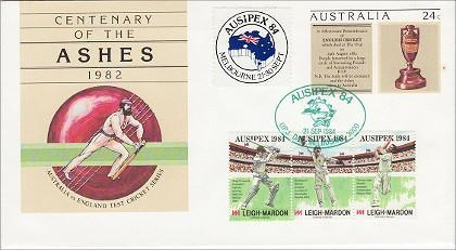 1984. Leigh-Mardon cricket souvenir for Ausipex 84.