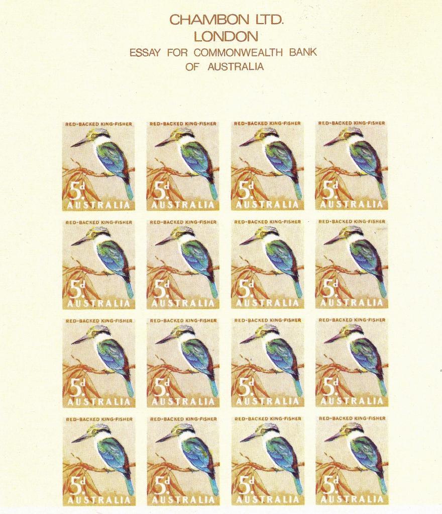 Australia Post. Chambon kingfisher bird design.