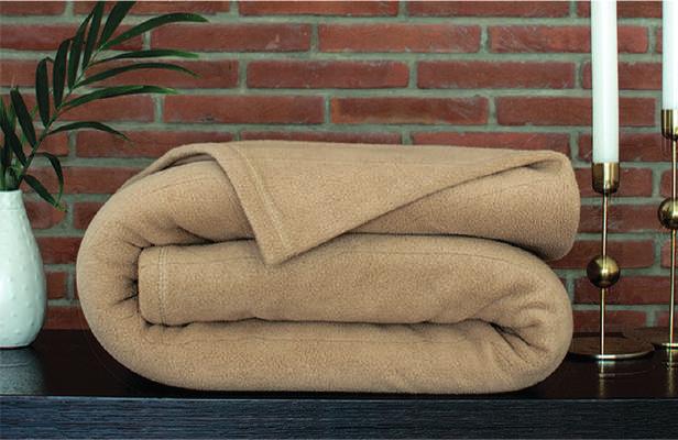 BLANKETS NEW & IMPROVED Sleeping Products EXCEPTIONALLY SOFT BLANKETS 100% Micro Polyester Fleece Luxurious, Comfortable and Elegant Color: Tan Highly durable 100% polyester easy to maintain.
