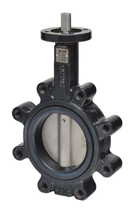 6125H, 2-Way utterfly Valve Resilient Seat, 304 Stainless Steel isc Product eatures 200 psi (2 to 12 ) and 150 psi (14 to 24 ) 0% leakage, Long stem design allows for 2 insulation, Valve face-to-face