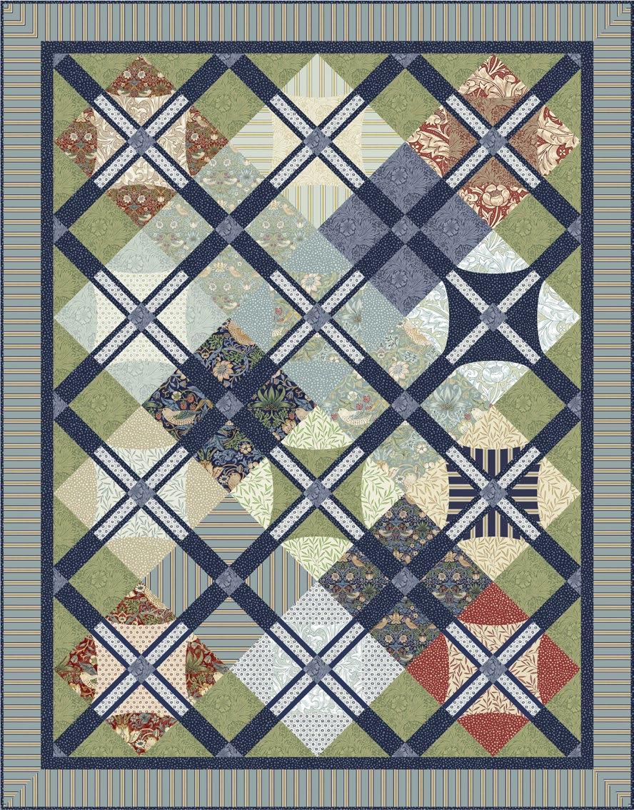 Featuring The Original Morris & Co., Kelmscott The gentle curves in this quilt are nearly as easy to sew as the straight seams give it a try!