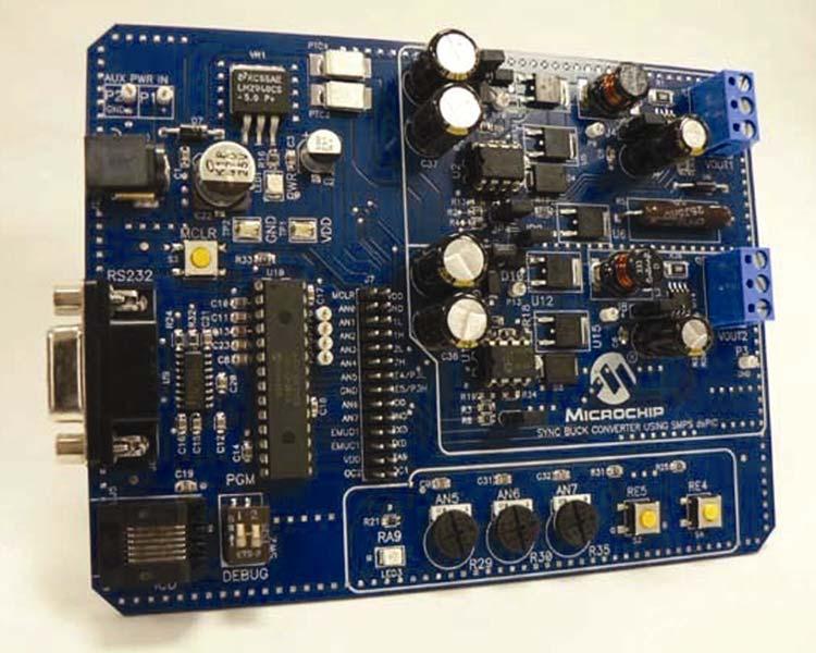 Figure 6: Microchip s dspicdem SMPS Buck Development Board This board accepts an input voltage ranging from 8 14V DC. The output loads should be limited to 0.