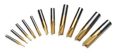 Cutting tools "TITAN" coated slotting end mills short with straight shank 2 cutters straight fluted 1 bit cuts to the middle on the front face, therefore also suitable for drilling following and
