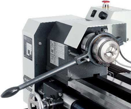 Options Work spindle bore Ø 30 mm no retrofitting with ground inner taper MT3 not available for lathe D4000 E Illustration D6000 E with ball screws and lead-or ball screw protective cover Ball screws