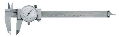 11322 Precision dial slide caliper 150 mm stainless, hardened and ground with a locking screw and depth gage 0.