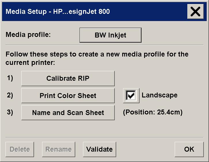 Before starting the following procedure, make sure that you have color-calibrated the scanner, and make sure that the media profile you intend to create is not there in