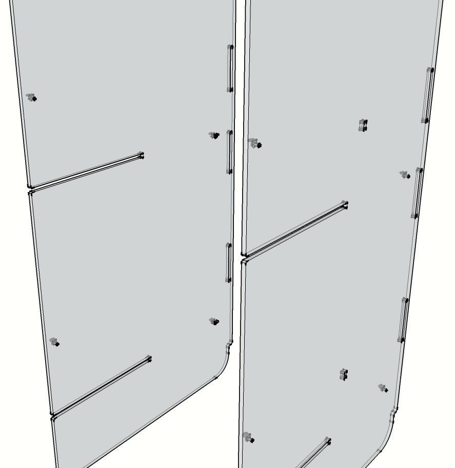 3b. You should now have two panels with angle brackets arranged as below.