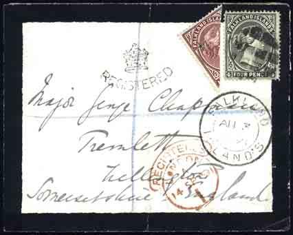 The 1891 Bisect Provisionals continued 357 Fifth Mail on the S.S. Isis (Mar. 28 1891), envelope to Messrs.