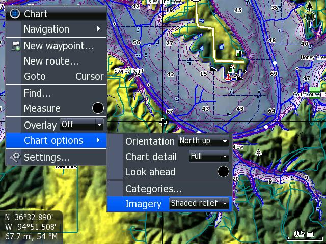 Ease of Use: Shaded Relief Enhancement View shaded relief without the contour lines with just a toggle (8 and 10 units)