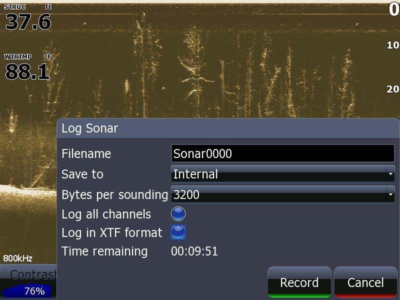 input to aid users in post processing of Side scan sonar
