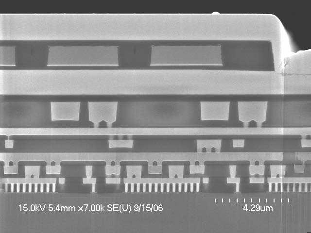 Cross-Sectional Image of Inductor in 130 nm 6-level Metal CMOS Process Hard Axis