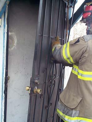 door handle is not flexible, and thus presents a more difficult forcible entry problem.