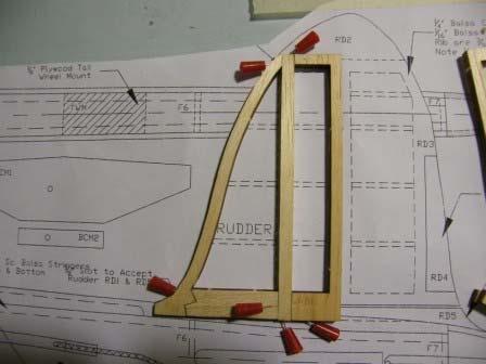 Cut a length of 1/4 X 1/4 stock for the rudder centre post as shown on the plans.