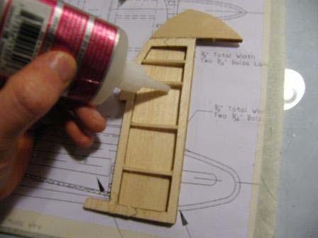 rudder in the same manner 62) Glue and pin the