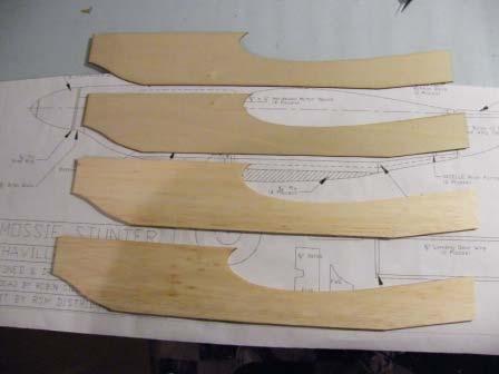 the balsa sides, plywood parts and engine bearers