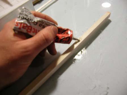 glue the 1/16 strip to the 1/2 X 3/8 stock per the plan 148) Glue the