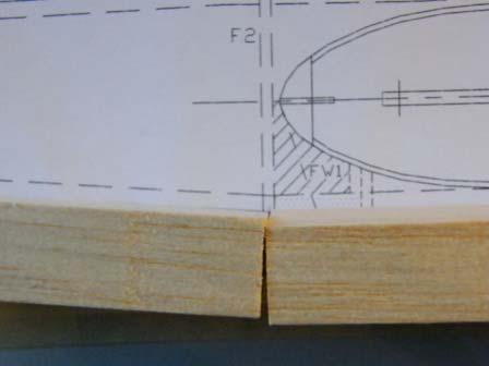 nose. Place the block over the plan and mark to be cut 16) Cut the block in the