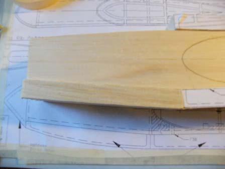 22) Tack glue the top and bottom blocks onto the fuselage