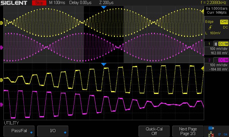 TIPS: Do not overdrive the modulation input of the secondary coil generator with too much voltage. Around 10Vpp is enough to get full modulation without overdriving.