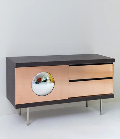 Patrick Naggar Alice One sliding door, two drawers Brushed