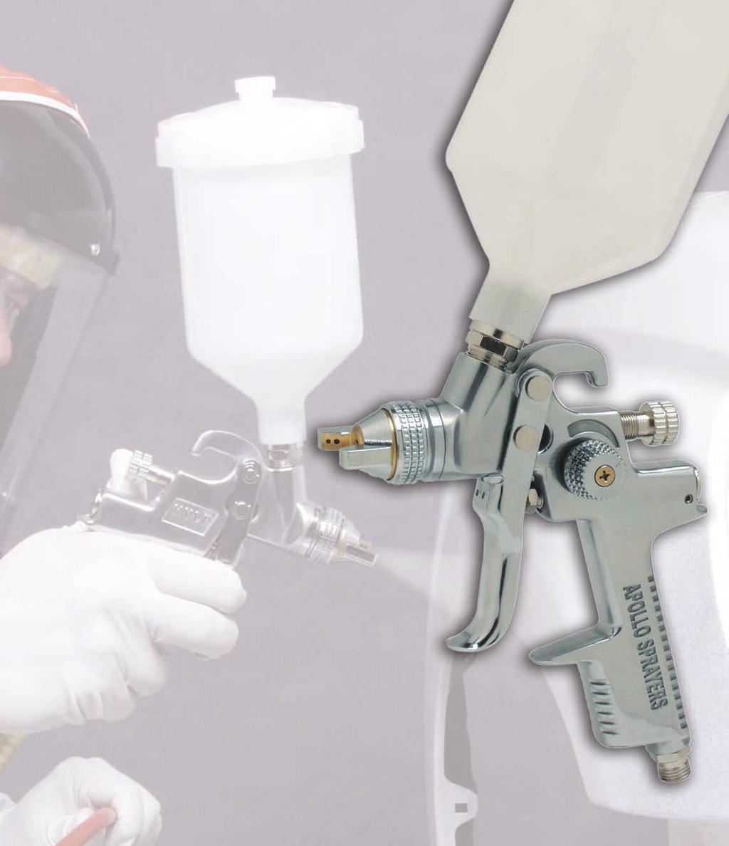 Celebrating True HVLP for over 40 years Super-Spray Conversion Spray Guns Series 8000 The Apollo 8000 Super-Spray Guns Meet the Intensive Demands of the Professional Automotive Finisher New ergonomic