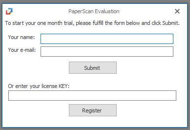 After installation, start PaperScan.