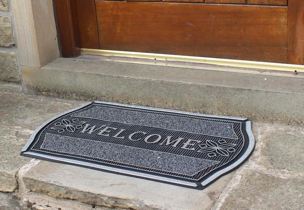 Outdoor Mats Metallic Welcome Shaped Doormat Code: