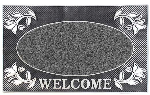 Welcome rectangular mat Good scraper qualities Made from