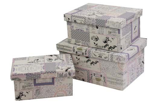 Storage S/3 Vintage Fabric Storage Boxes Code: 13-204 Pack: 4