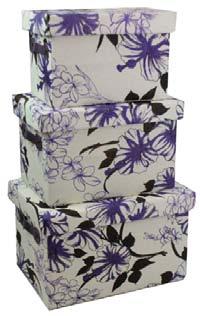 storage S/3 Floral Paper Storage Boxes Code: 13-206 Pack: 4