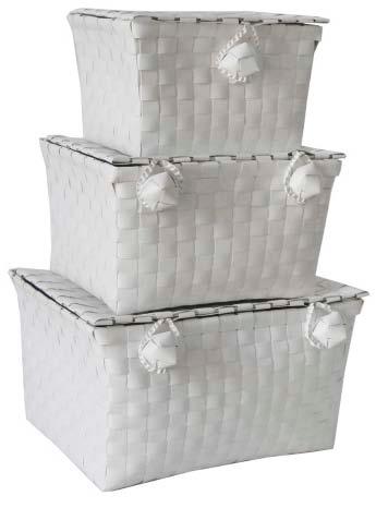 bathrooms Plastic laundry hamper White Rectangular 2 PP Drawer Unit Code: 13-307 Pack: 4 Size: 18x25x33cm