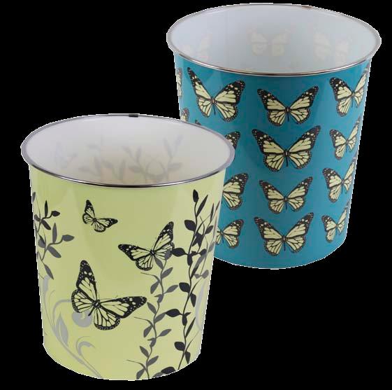 bedrooms, kitchens and home offices Supplied in a mixed pack of 2 designs Butterflies Waste Paper Bin