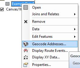 Select Geocode tool from Geocoding