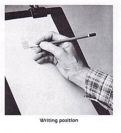 2) Basic Hand Psitins -use fr blcking in yur drawing -hld pencil nearly hrizntal t paper -mve lightly and lsely ( feel the paper as yu g) -hand