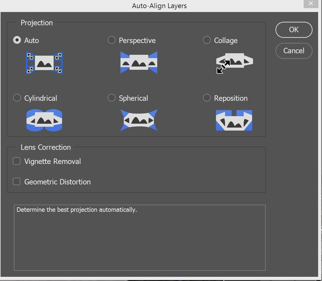 Align and Stack (blend) layers Next ensure all layers are selected Edit>Auto align