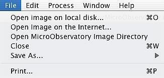 About MicroObservatoryImage: Program information, including program release version, contact information and Internet address for the software program and instructions.