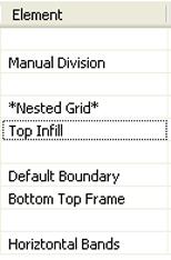 I am going to discuss the Name/Element/Type/Used In table first to avoid talking about nested grids until later in this section.
