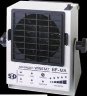 The use of a fan enables the ionizer to eliminate static over a wide area, even from objects that are located some distance away.