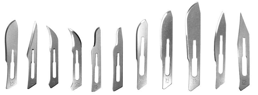 Surgical Blades: #990 (Stainless Steel Blades) IWANSON Crown Gauge: 4 inch length stainless